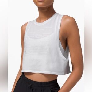 lululemon athletica Muscle Love white crop tank